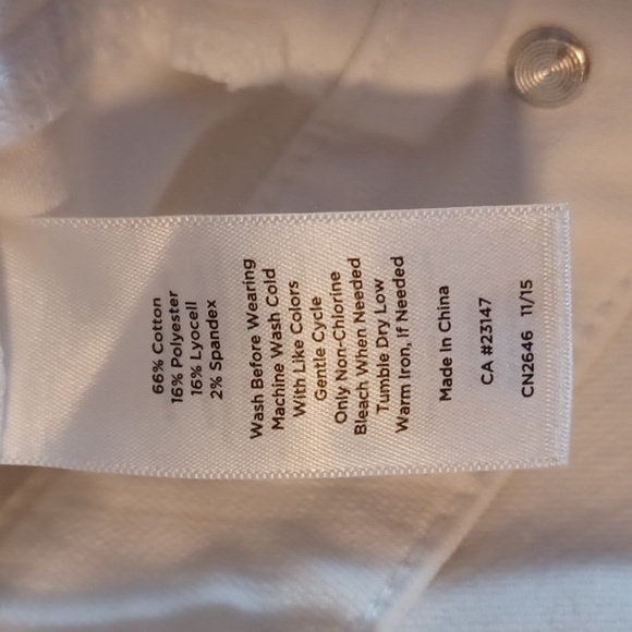 TALBOTS FLAWLESS FIVE PICKET KNEE LENGTH WHITE SHORTS, WOMENS SIZE 16, B… - Picture 6 of 8